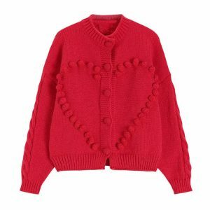 chic sweetheart knit cardigan youthful & cozy appeal 7046