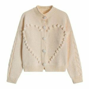 chic sweetheart knit cardigan youthful & cozy appeal 7366