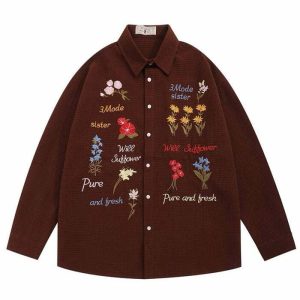 chic wildflower embroidered shirt   youthful & vibrant 5940