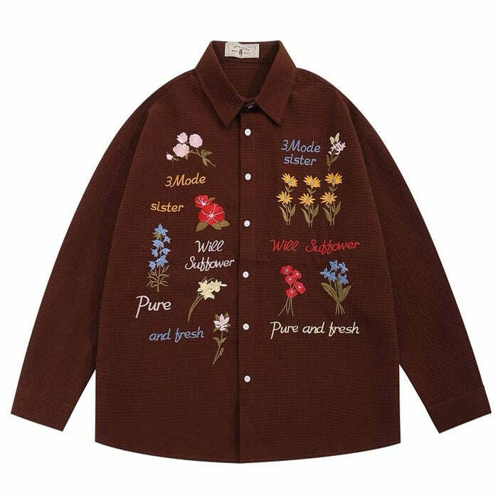 chic wildflower embroidered shirt   youthful & vibrant 5940