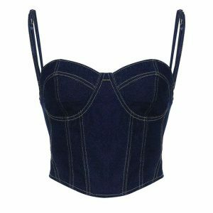 chic y2k denim corset 4946