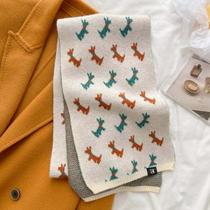 christmas themed knit scarf   festive & cozy essential 2299