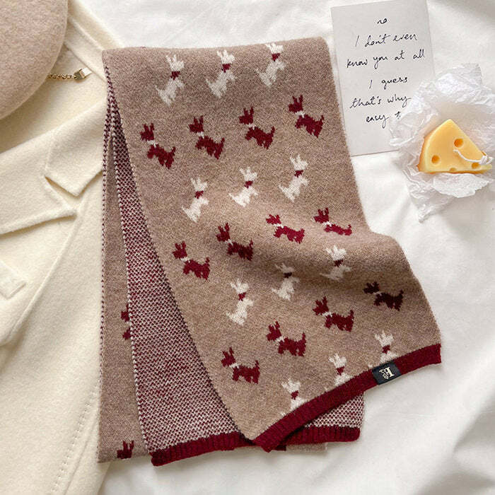christmas themed knit scarf   festive & cozy essential 7427