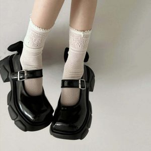 chunky mary jane platform sandals   youthful & edgy style 6335