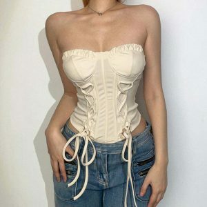 clean girl aesthetic lace up corset chic & sculpting 2384