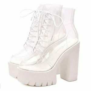 clear lace up heels chic & transparent streetwear staple 4843