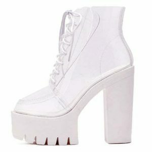 clear lace up heels chic & transparent streetwear staple 5093