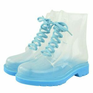 clear laceup boots   chic transparent footwear urban trend 5738