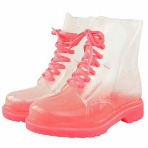 clear laceup boots   chic transparent footwear urban trend 6904