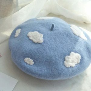 cloud inspired beret youthful & chic sky aesthetic 8168