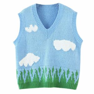 cloud knit vest youthful cloud knit vest   cozy & trendsetting 8304
