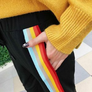 colorful rainbow pants   youthful & vibrant streetwear 8697