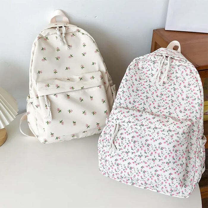 cottagecore floral backpack vintage charm & practicality 3767