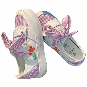 cottagecore gingham sneakers youthful & iconic style 6577