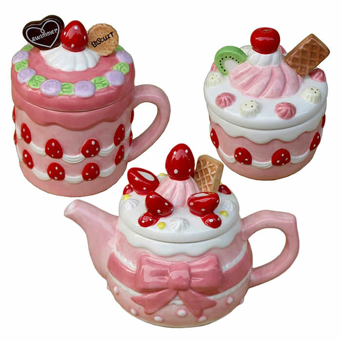 cottagecore strawberry mug   handcrafted ceramic delight 6460