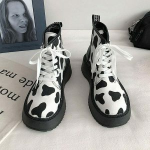 cow print boots streetwise & chic urban footwear 1411