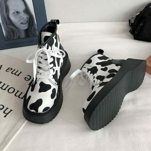 cow print boots streetwise & chic urban footwear 2962