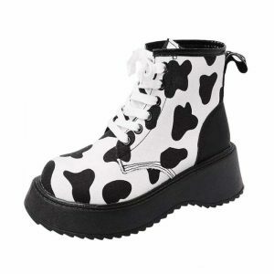 cow print boots streetwise & chic urban footwear 5232