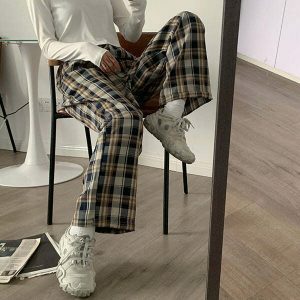 cozy plaid trousers youthful & chic streetwear staple 2135