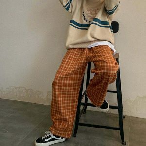 cozy plaid trousers youthful & chic streetwear staple 5298