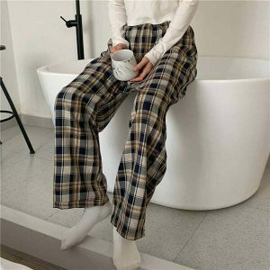 cozy plaid trousers youthful & chic streetwear staple 5629