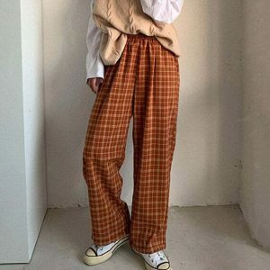 cozy plaid trousers youthful & chic streetwear staple 6325