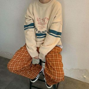 cozy plaid trousers youthful & chic streetwear staple 7415