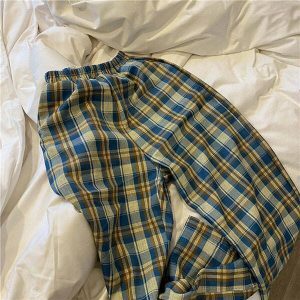 cozy plaid trousers youthful & chic streetwear staple 8078