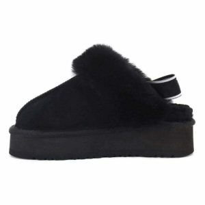 cozy sheepskin platform slippers warm & luxurious comfort 8219