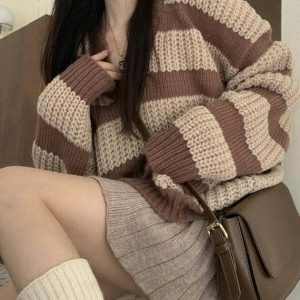 cozy striped reading sweater   chic & comfortable 7716