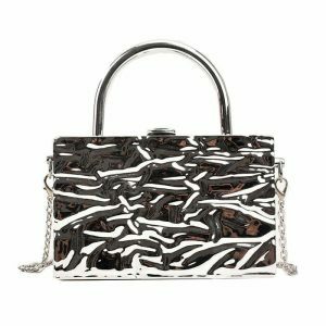 crumpled metal chain bag chic crumpled metal chain bag   urban elegance 4830