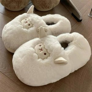 cute lamb fluffy slippers cozy & chic comfort footwear 3275