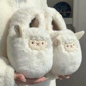 cute lamb fluffy slippers cozy & chic comfort footwear 3380