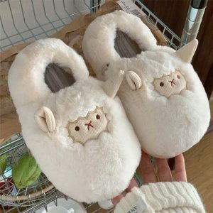 cute lamb fluffy slippers cozy & chic comfort footwear 4982