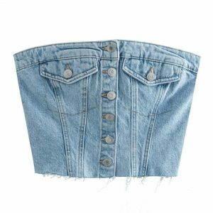 denim corset top chic denim corset top sleek & youthful style 2257