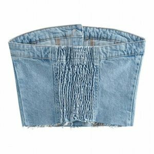 denim corset top chic denim corset top sleek & youthful style 8488