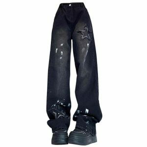 downtown girl black star jeans   urban chic & edgy appeal 3636