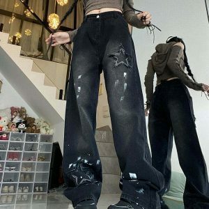 downtown girl black star jeans   urban chic & edgy appeal 3880