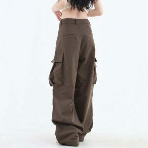 downtown girl cargo pants sleek brown & urban chic 5212