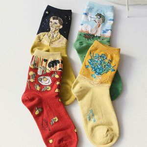 dynamic art series socks 4 pack youthful & exclusive design 5984