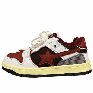 dynamic red & grey shooting star sneakers   urban appeal 6530