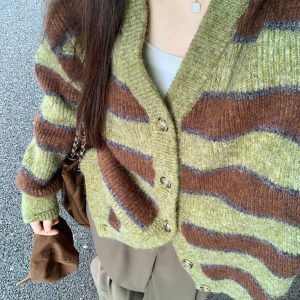 eclectic striped cardigan from local coffee shop style 7319
