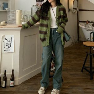 eclectic striped cardigan from local coffee shop style 8432