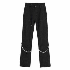 edgy grunge chain jeans with aesthetic appeal 8970