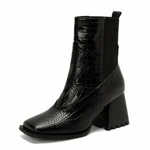 edgy heeled chelsea boots crime time design 1473