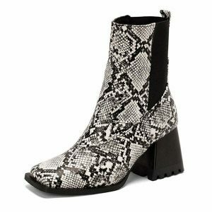 edgy heeled chelsea boots crime time design 7481