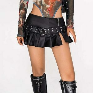 edgy leather micro skirt danger zone inspired design 1646