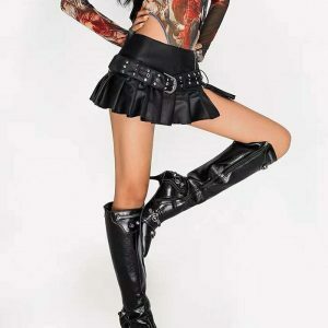 edgy leather micro skirt danger zone inspired design 1700