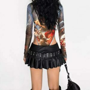 edgy leather micro skirt danger zone inspired design 3400