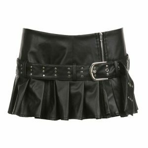 edgy leather micro skirt danger zone inspired design 5222